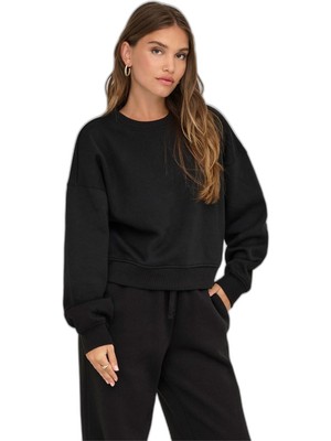 Only Onlbest Lıfe L/s Crew Neck Swt Noos Kadın Black Sweatshirt - 15338727