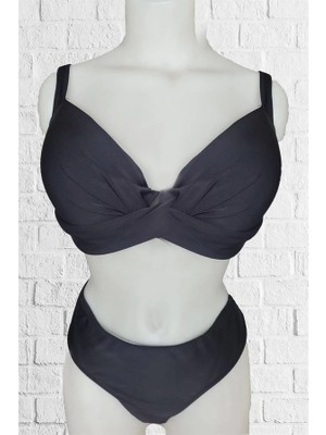 Meks Mila Kaplı Toparlayıcı Bikini 2512 Siyah 46