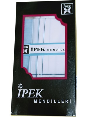 Meks Ipek Erkek Çizgili Kutulu Mendil 12 Adet 42X42 cm