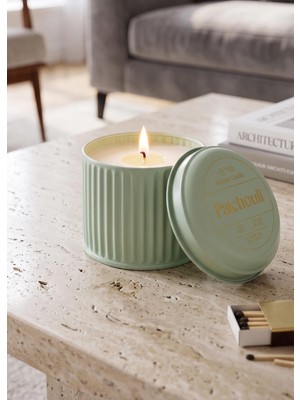 The Mia Calm Patchouli Kokulu Yeşil Kapaklı Mum 600 gr 10X