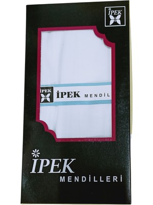 Meks Ipek Erkek Beyaz Kutulu Mendil 12 Adet 42X42 cm