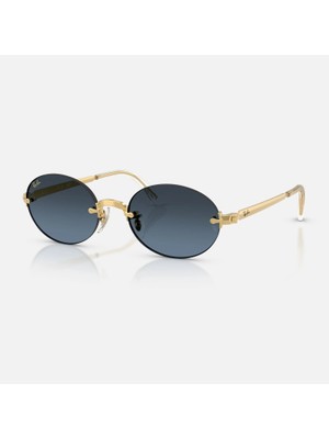 Ray-Ban  Rb 3929 001/S2 54 By A$ap Rocky Unisex Güneş Gözlüğü 54 mm Altın Çerçeve Mavi Degrade Cam UV 400