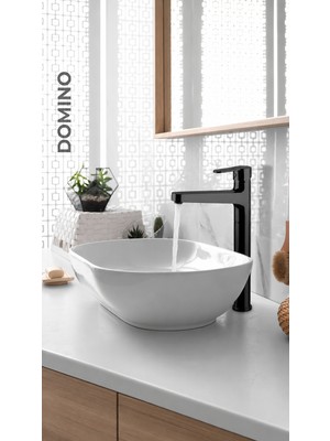 NEWARC DOMINO ÇANAK TİPİ LAVABO BATARYASI SİYAH (971001B)