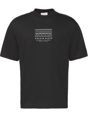 Calvin Klein Erkek Siyah Calvin Klein 16S March Graphıc Se, Ub1, S Siyah Erkek T-Shirt