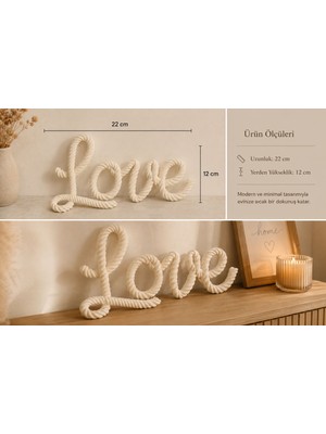 Emas Design Love Rope Dekor – Modern Masa Üstü Dekoratif Obje