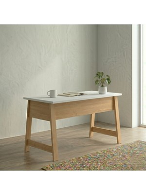 Lagomood Logen Çalışma Masası  120 Beyaz Meşe