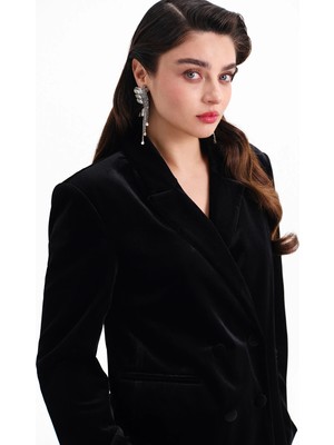 Lc Waikiki Yeni Sezon Kruvaze Yaka Kadın Kadife Blazer Ceket