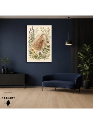 Gaagart Tekli Dikey Kanvas Tablo Kır Çiçekleriyle Çevrili Göğüs Anatomisi Medikal Dekor
