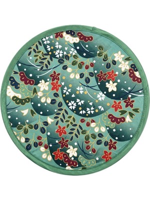Ma Reine Yeşil Tonlarında Otomatik Açılan Katlanabilir Yuvarlak Kore Yelpaze