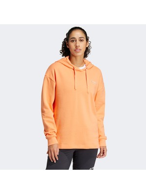 Adidas Terrex Logo Kapüşonlu Kadın Turuncu Günlük Sweatshirt