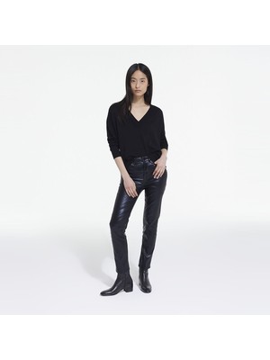 The Kooples Kadın Siyah Deri Pantolon