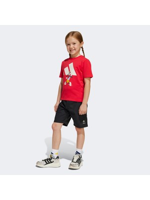 Adidas Disney Goofie Çocuk Kırmızı/siyah Şort Takımı