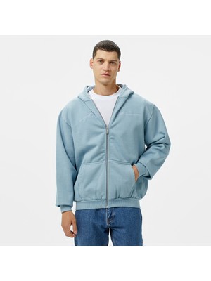 Karl Kani Autograph Heavy Os Zip Erkek Mavi Sweatshirt