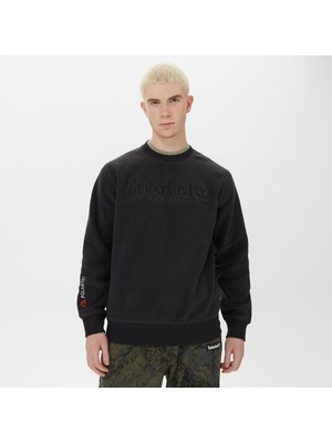 Timberland Linear Logo Crew Neck Erkek Siyah Sweatshirt