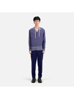 The Kooples Erkek Desenli  Lacivert Gömlek