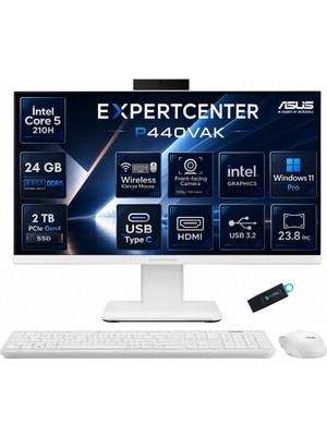 Asus Expertcenter P440 Intel Core 5 210H 24 GB Ddr5 2 Tb SSD 23.8'' Full Hd Windows 11 Pro All In One Bilgisayar P440VAK-C516512W0DRNP07
