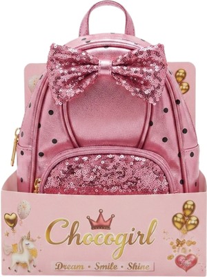 Choconelia Kids Chocogirl Ruby Deri Kız Çocuk Pul Payet Pembe Renk Sırt Çantası