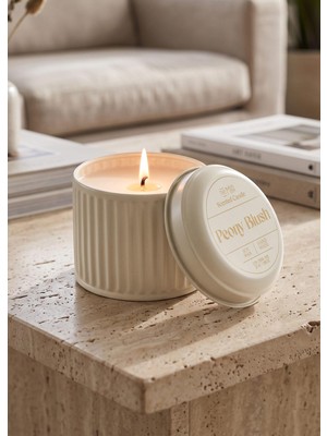 The Mia Calm Peony Blush Kokulu Krem Kapaklı Mum 600 gr 10
