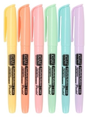 Die Grup Fosforlu Kalem Seti 6'lı Pastel Renklerle Ergonomik Tasarım