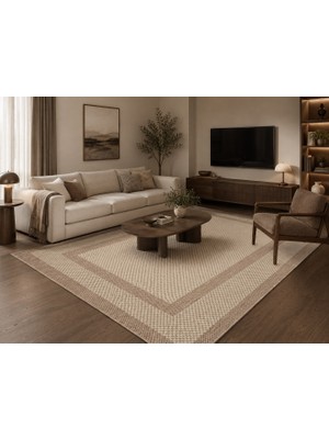 Dekoset Sisal Halı Krem Bej 2- Salon Halısı, Mutfak Halısı, Koridor Halısı- Kaymaz Taban Yıkanabilir Kilim