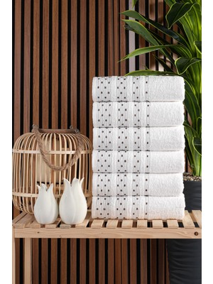 Güvenal White 6 Adet 50*90 Desenli Havlu | Havlu Havlu Seti |  | El Yüz Havlusu | Çeyiz  Havlusu