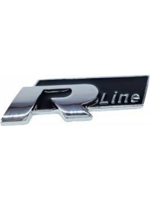 Gardenauto Siyah R Lıne Metal Krom- Yapıstırmalı Logo Golf Jetta Passat Polo