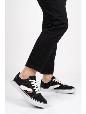 Walkway Siyah Dar Kalıp Nefes Alan Bağcıklı Keten Erkek Spor Ayakkabı Sneaker 1002 G