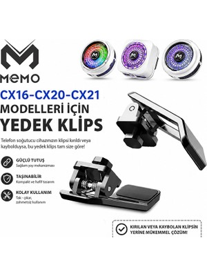 Memo CX16-CX20 ve CX21  Için Yedek Klips Aparat 2 Adet