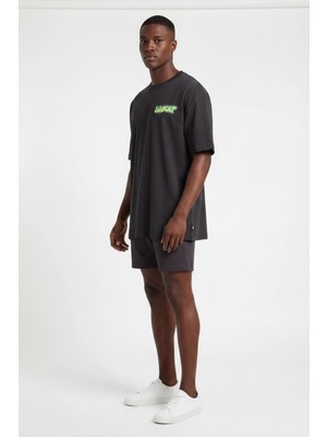 Blow Up Future Gen Workshop Siyah Oversize Erkek T-Shirt 141564