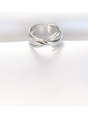 Hace Bazaar Kalın Silver Renk Ayarlanabilir Yüzük - TJ-BYK3102