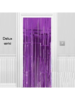Hace Bazaar Işıltılı Duvar ve Kapı Perdesi Mor Renk 90X200 cm