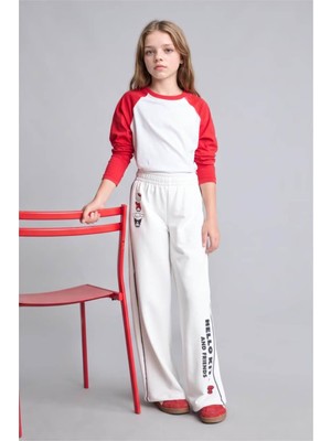 Defacto Hello Kitty Lisanslı Wide Leg Beyaz Kız Çocuk Eşofman Altı I1690A8/ER105