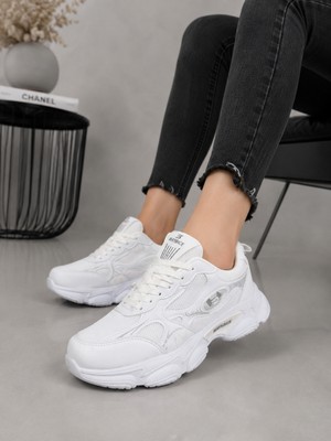Mayback Kadın Yüksek  Topuklu Bağcıklı Yazlık Sneakers Spor Ayakkabı