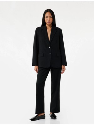 Koton Slim Fit Cep Detaylı Cigarette Siyah Kadın Pantolon 7WAK40019PW
