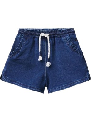 United Colors Of Benetton Kız Çocuk Mix Cebi Fırfırlı Denim Şort
