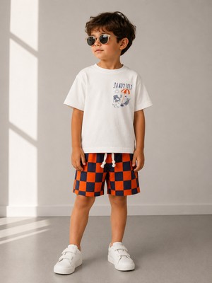 DoaMini Erkek Çocuk Pamuklu T-Shirt Şort Takım