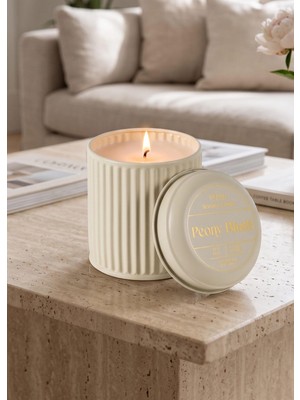 The Mia Calm Peony Blush Kokulu Krem Kapaklı Mum 830 gr 12
