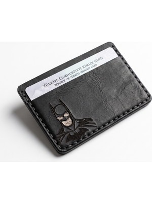 Mest Craft Batman Tasarımlı El Yapımı %100 Hakiki Deri Kartlık 3 Bölmeli Minimalist