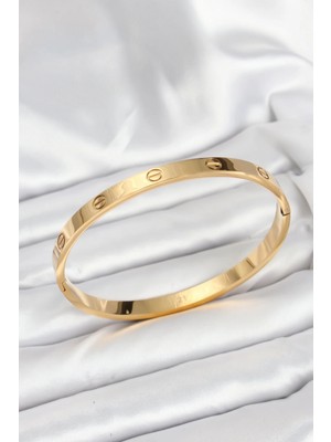 Hace Bazaar 316L Çelik Gold Renk 65 mm Kadın Kelepçe Bileklik - TJ-BB7912