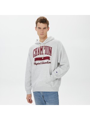 Champion Hooded Erkek Gri Sweatshirt