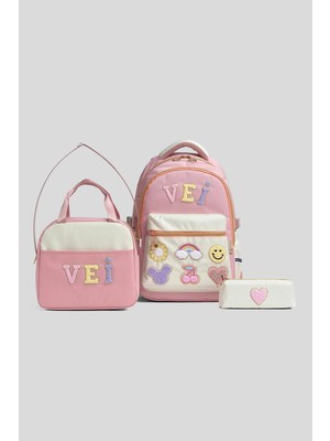 Vei Bag Veibag Ember Ilkokul, Ortaokul Çanta Seti - Beslenme Çantalı ve Kalemlikli 3'lü Set - Su Itici Kumaş