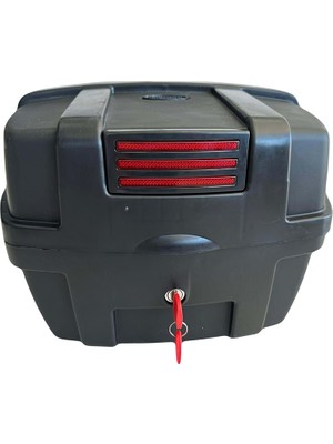 MKG Otomotiv Vespa Sprint 125 Mkgbox 35 Lt Bagajlı Motorsiklet Çantası Siyah Reflektörlü -Arka-Motosiklet