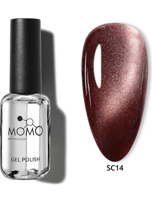 Momo Professional Korean Silky Cat Eye Gel Polish, Kedi Gözü Kalıcı Oje, SC14 Zarif Bordo, 10 ml