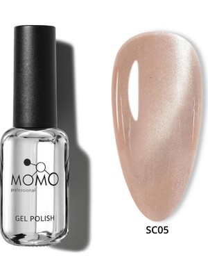 Momo Professional Korean Silky Cat Eye Gel Polish, Kedi Gözü Kalıcı Oje, SC05 Ten Rengi, 10 ml