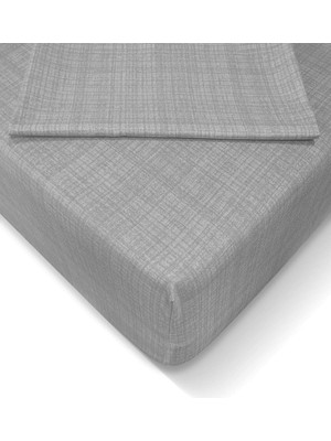 Alkar Store Alla Turca  120X200 cm Lastikli Çarşaf Seti - Gri AT7610