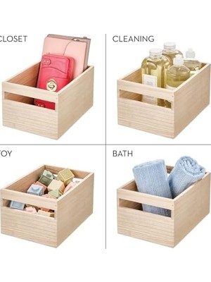 Alkar Store Idesign Kulplu Saklama Kutusu, Mutfak Dolabı Düzenleyici, Raf Veya Saklama Dolabı Için, Çok Yönlü Kutu, Bej, 25,4 x 19,1 x 15,7 cm