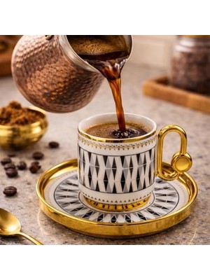 Alkar Store Dawn 6 Kişilik Türk Kahve Fincan Takımı