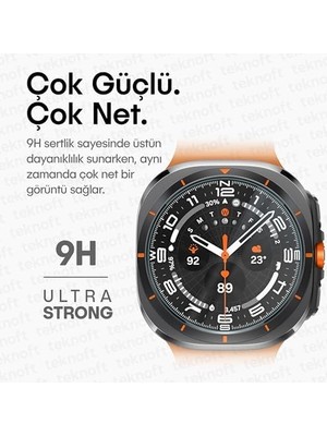 Alkar Store Galaxy Watch Ultra 47MM 2024/2025 Için 2'li Paket (2 Adet) Kolay Kurulum Otomatik Hizalama Aparatlı Şeffaf 9h Sertliğinde Gerçek Temperli Cam Ekran Koruyucu (Galaxy Watch Ultra 47MM)