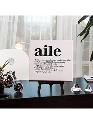 Alkar Store Aile Kelime Anlamlı Kanvas Tablo 25 x 25 cm