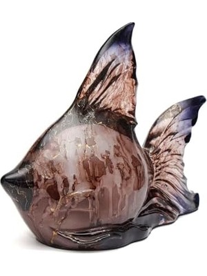 Alkar Store Dekoratif Ocean Art Kahverengi Balık Heykeli (23 Cm)